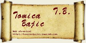 Tomica Bajić vizit kartica